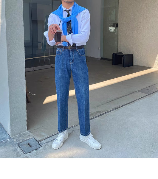 Jeans Slim Fit Estilo Retro Británico para Hombre - Image 38