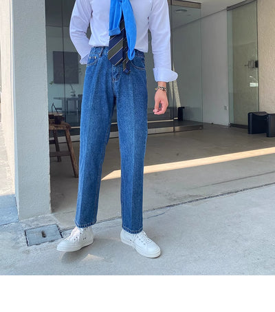 Jeans Slim Fit Estilo Retro Británico para Hombre - Image 40