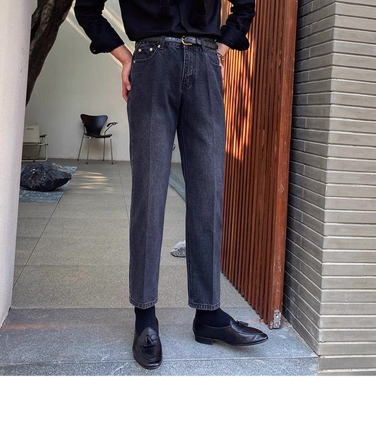 Jeans Slim Fit Estilo Retro Británico para Hombre - Image 48