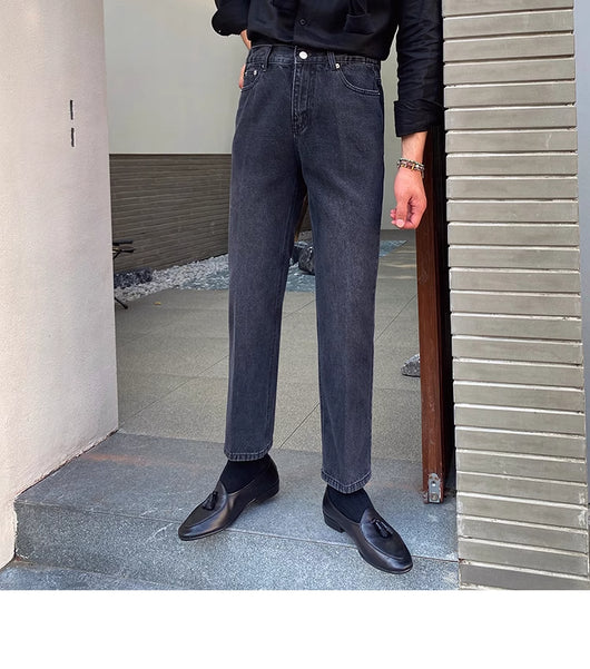 Jeans Slim Fit Estilo Retro Británico para Hombre - Image 58