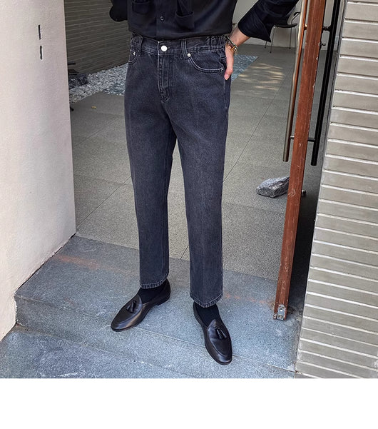 Jeans Slim Fit Estilo Retro Británico para Hombre - Image 60