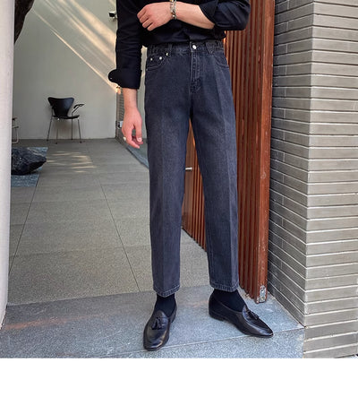 Jeans Slim Fit Estilo Retro Británico para Hombre - Image 64