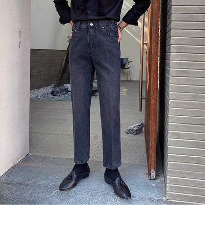 Jeans Slim Fit Estilo Retro Británico para Hombre - Image 66
