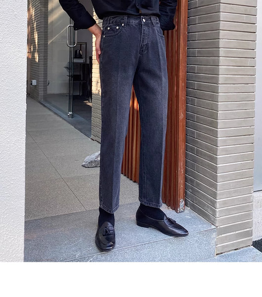 Jeans Slim Fit Estilo Retro Británico para Hombre - Image 68