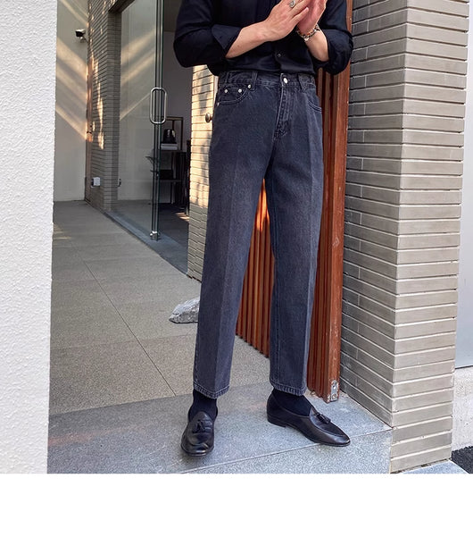 Jeans Slim Fit Estilo Retro Británico para Hombre - Image 78