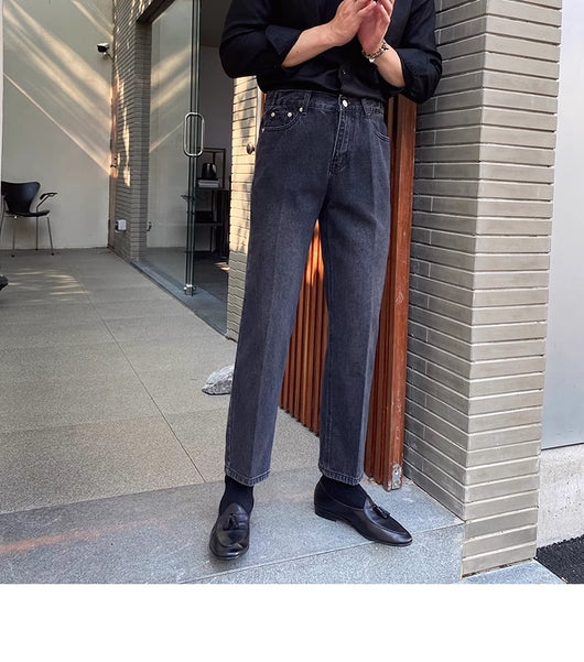 Jeans Slim Fit Estilo Retro Británico para Hombre - Image 82