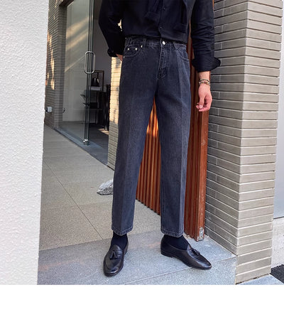Jeans Slim Fit Estilo Retro Británico para Hombre - Image 84