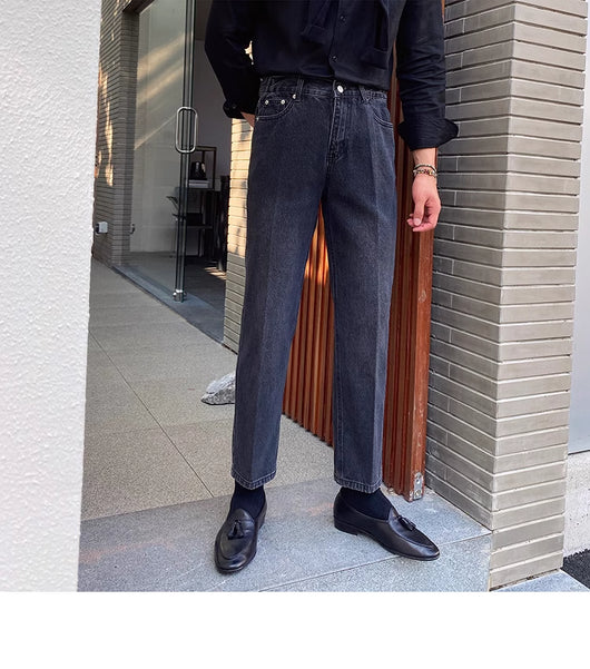 Jeans Slim Fit Estilo Retro Británico para Hombre - Image 84