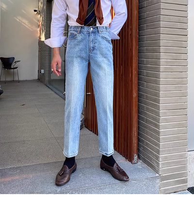 Jeans Slim Fit Estilo Retro Británico para Hombre - Image 92