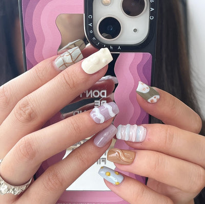 Uñas Postizas Artesanales Colores Verano - Protección Suave y Elegante - Image 14