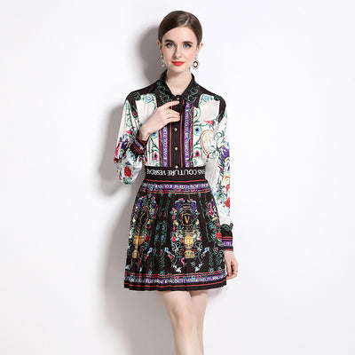 Conjunto Elegante Falda Estampada con Blusa Casual - Image 7