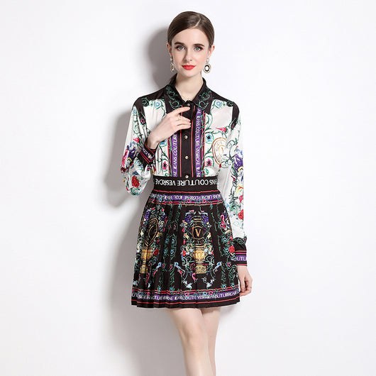 Conjunto Elegante Falda Estampada con Blusa Casual - Image 7