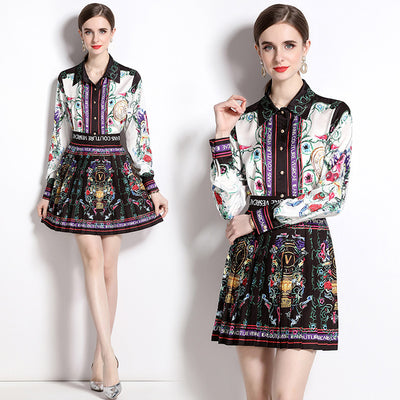 Conjunto Elegante Falda Estampada con Blusa Casual - Image 8