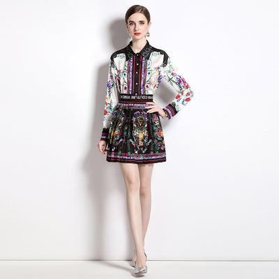 Conjunto Elegante Falda Estampada con Blusa Casual - Image 10
