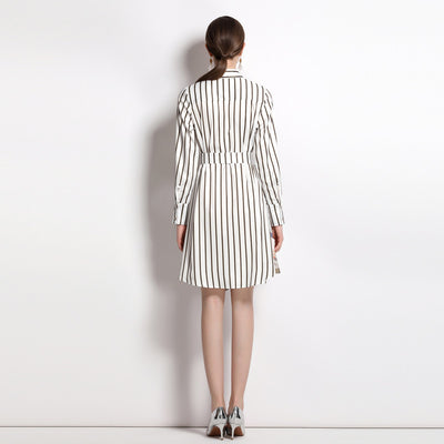 Vestido Camisero a Rayas Estilo Coreano Corte Holgado - Image 8