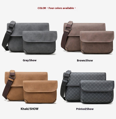Bolsa Crossbody Retro Matizada con Contraste de Colores para Hombre - Image 33