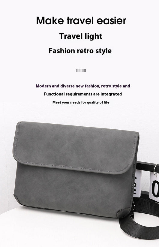 Bolsa Crossbody Retro Matizada con Contraste de Colores para Hombre - Image 36