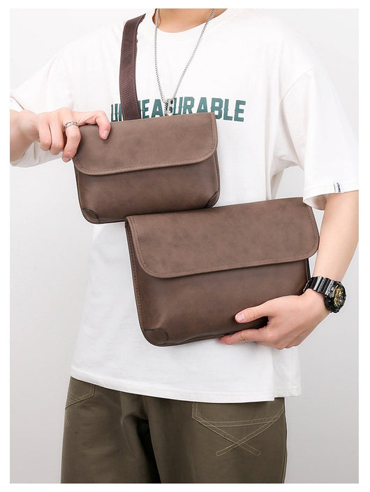 Bolsa Crossbody Retro Matizada con Contraste de Colores para Hombre - Image 43