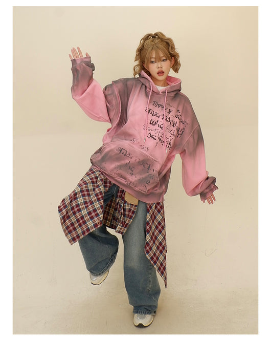 Sudadera Falsa Dos Piezas con Capucha para Mujer - Corte Holgado - Image 33