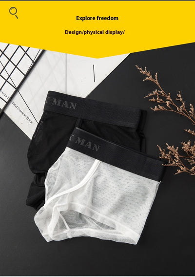 Calzón Boxer Masculino Ice Silk Transparente Respirable Baja Cintura - Image 19
