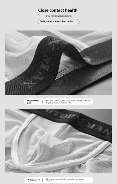 Calzón Boxer Masculino Ice Silk Transparente Respirable Baja Cintura - Image 20