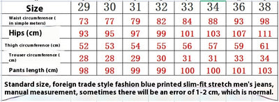 Pantalones Vaqueros Skinny Estampados para Hombre Cintura Media - Image 19