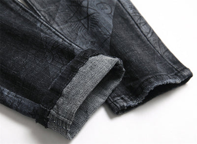 Pantalones Vaqueros Skinny Estampados para Hombre Cintura Media - Image 20