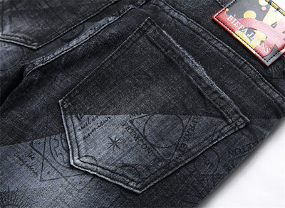 Pantalones Vaqueros Skinny Estampados para Hombre Cintura Media - Image 23