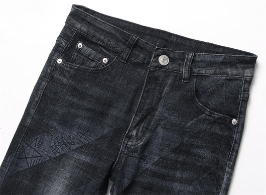 Pantalones Vaqueros Skinny Estampados para Hombre Cintura Media - Image 25