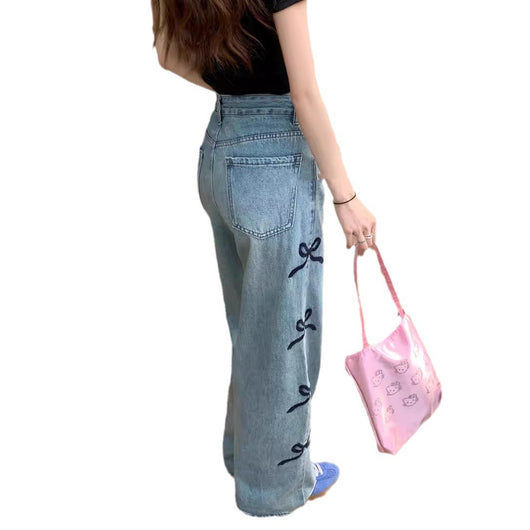 Pantalones Jeans Acampanados con Bordado de Mariposas para Mujer - Image 14