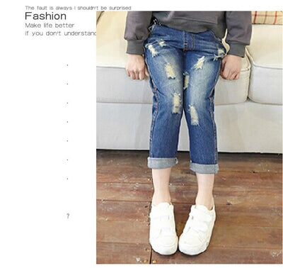 Jeans Holgados Infantiles con Rotos Modernos - Image 11