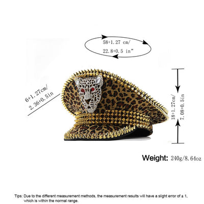 Gorra de Leopardo con Remaches Punk Hip Hop Estilo Urbano - Image 7