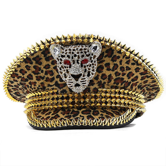 Gorra de Leopardo con Remaches Punk Hip Hop Estilo Urbano - Image 14