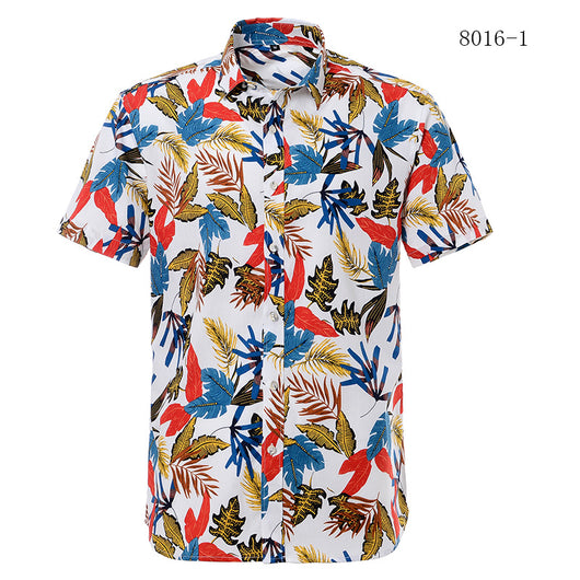 Camisa de manga corta estampada para hombre estilo europeo - Image 19
