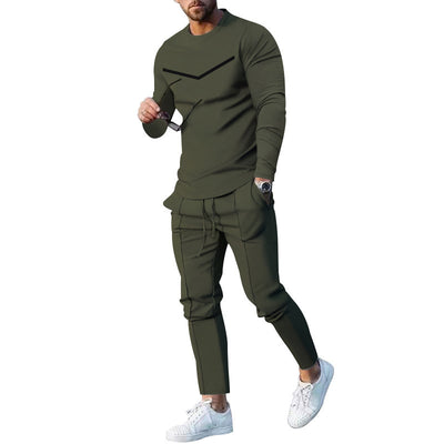 Conjunto Elegante de Pantalón y Camiseta Manga Larga para Hombre - Image 45