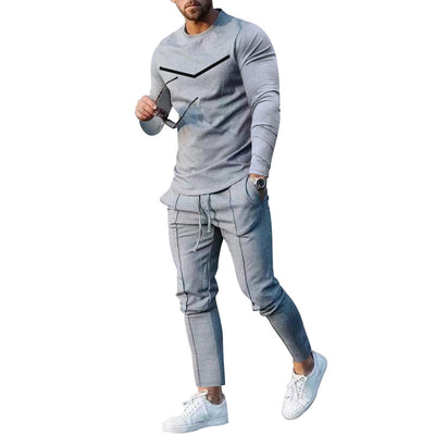 Conjunto Elegante de Pantalón y Camiseta Manga Larga para Hombre - Image 46