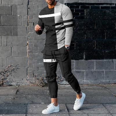 Conjunto Elegante de Pantalón y Camiseta Manga Larga para Hombre - Image 66