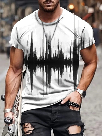 Camiseta Hombre Estampado Paisaje Natural Fresca y Elegante Manga Corta - Image 3