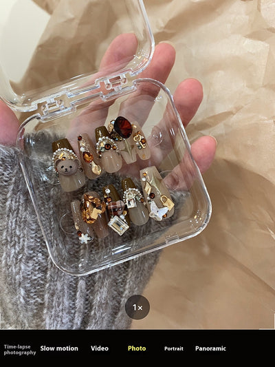 Uñas Postizas Personalizables Maillard Bear Polo Marrón - Image 29