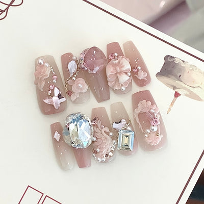 Uñas de Cristal Luxury con Personalizaciónes de Luz Hada - Image 25