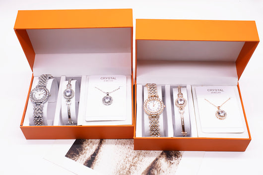 Juego de Reloj Brillante de 3 Piezas con Pulsera y Collar - Image 9
