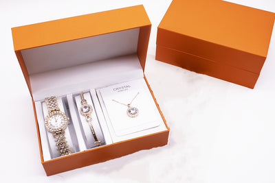 Juego de Reloj Brillante de 3 Piezas con Pulsera y Collar - Image 12