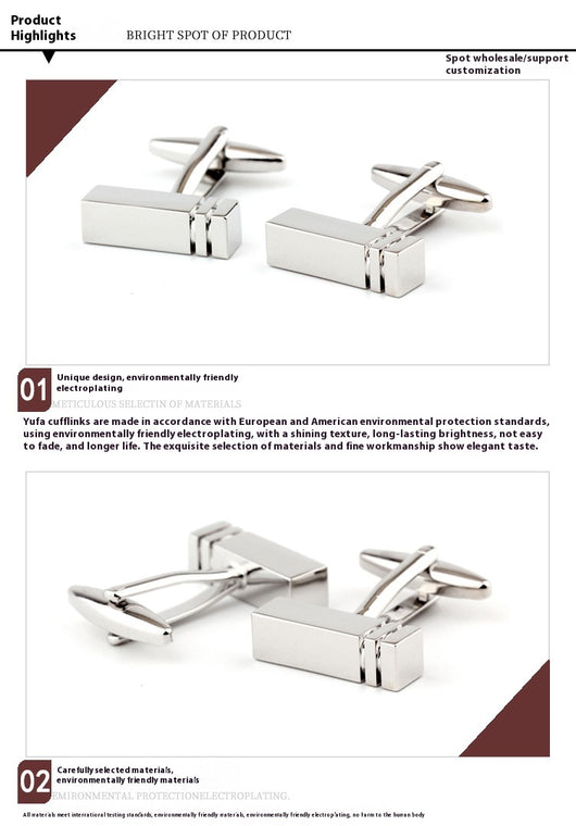 Gemelos Metálicos Brillantes para Puños Franceses - Hombre y Mujer - Image 11