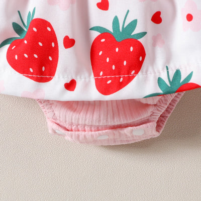 Enterizo Infantil Estampado Fresas con Moño sin Mangas para Verano - Image 18