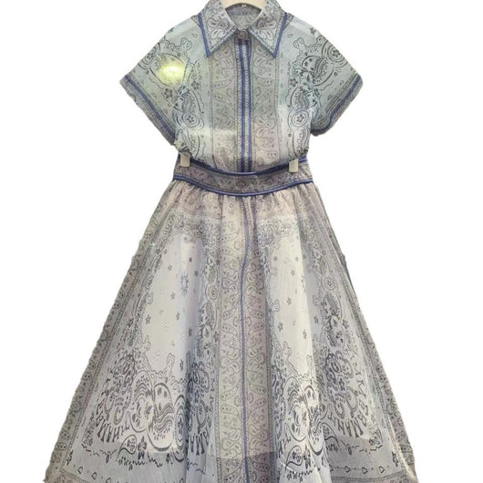 Conjunto Elegante Otoño Invierno: Blusa Estampada de Diseñador + Falda Larga con Cordón - Image 15