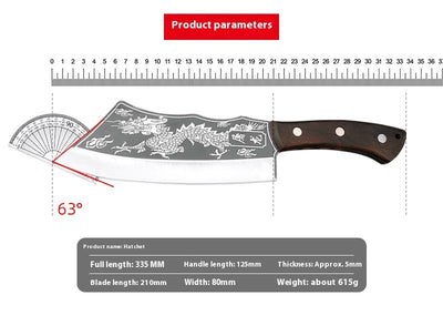 Machete Profesional Forjado con Patrón Dragón - Cortador Multifunción para Leña, Bambú y Hueso - Image 8