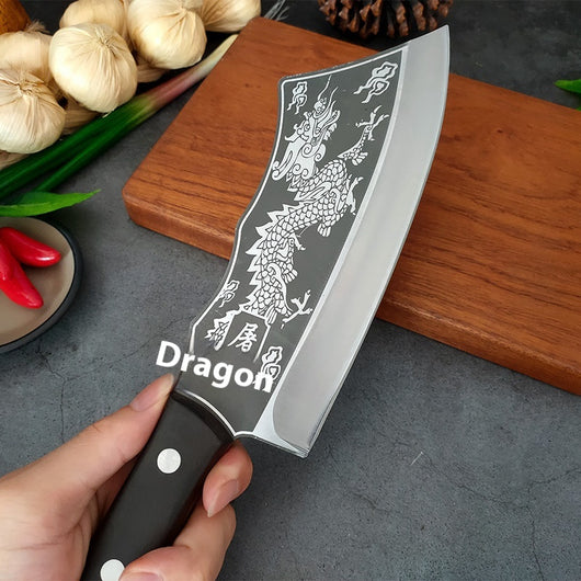 Machete Profesional Forjado con Patrón Dragón - Cortador Multifunción para Leña, Bambú y Hueso - Image 17