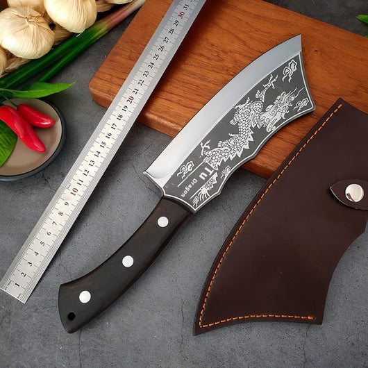 Machete Profesional Forjado con Patrón Dragón - Cortador Multifunción para Leña, Bambú y Hueso - Image 23