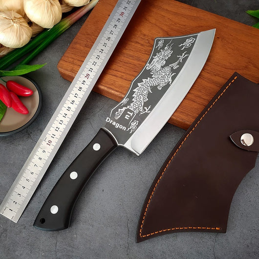 Machete Profesional Forjado con Patrón Dragón - Cortador Multifunción para Leña, Bambú y Hueso - Image 25