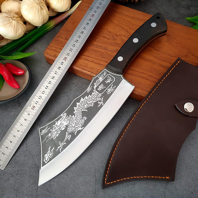Machete Profesional Forjado con Patrón Dragón - Cortador Multifunción para Leña, Bambú y Hueso - Image 26